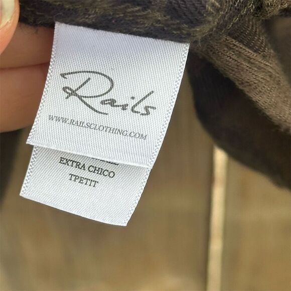 NWT Rails XS Green Plaid Button-Up Shirt Long Sleeve Casual - Picture 7 of 10